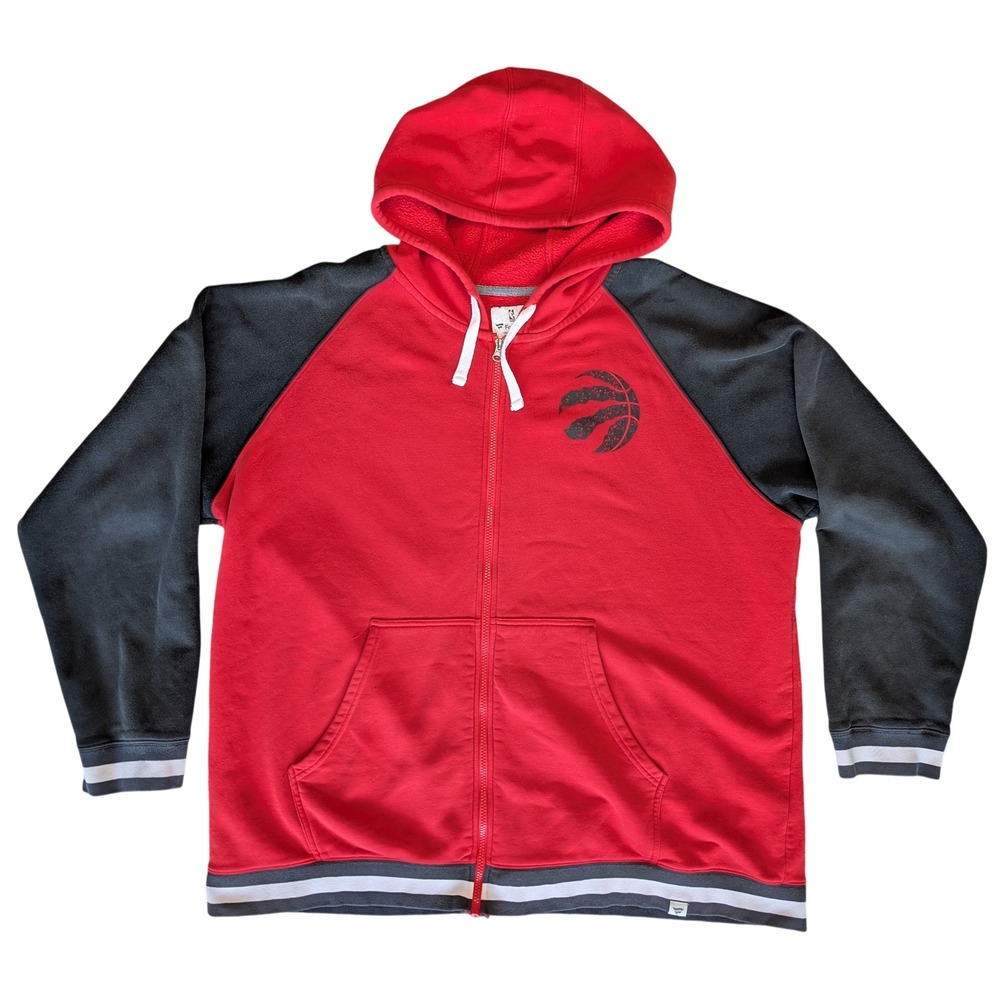 Fanatics NBA 3XL Raptors Red Black Full Zip Hoodie‎ Sweater Plus Size